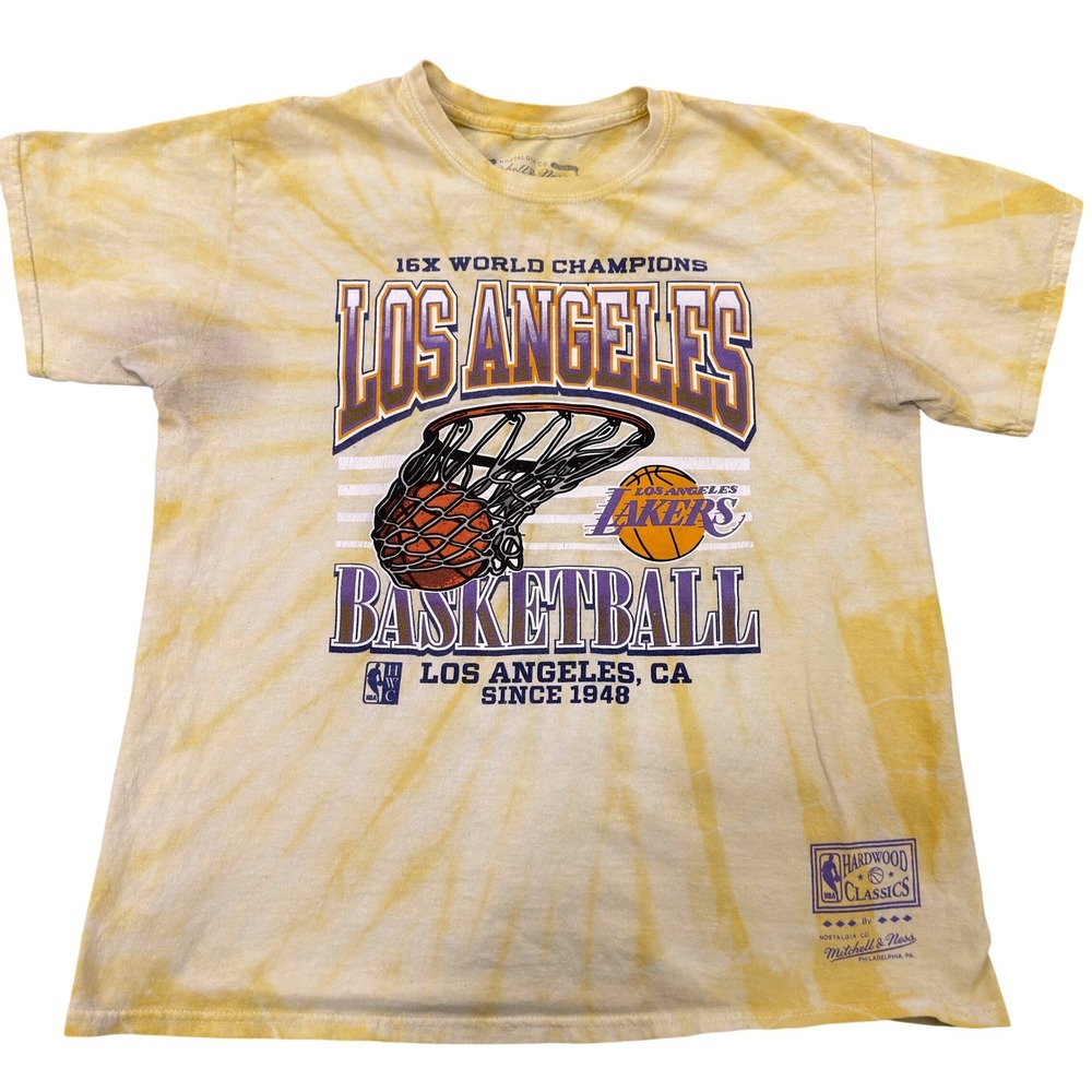 Mitchell & Ness Los Angeles Lakers Tie Dye Shirt Mens Large Hardwood Classics
